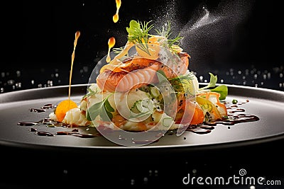 Gastronomic Artistry: Crafted Culinary Masterpieces Stock Photo