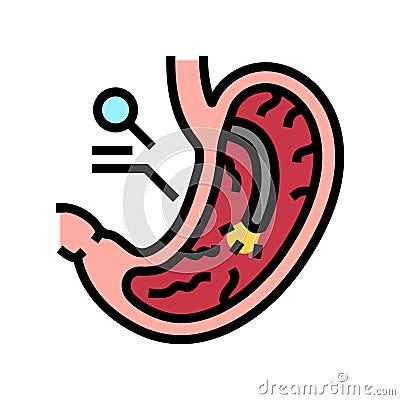 gastroscopy procedure gastroenterologist color icon vector illustration Cartoon Illustration