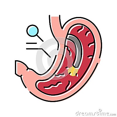 gastroscopy procedure gastroenterologist color icon vector illustration Vector Illustration