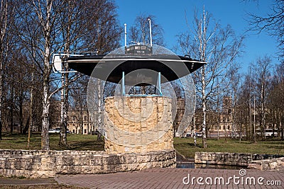 Gatchina, Russia - May 3, 2017: Monument of the first Russian submarine. Editorial Stock Photo