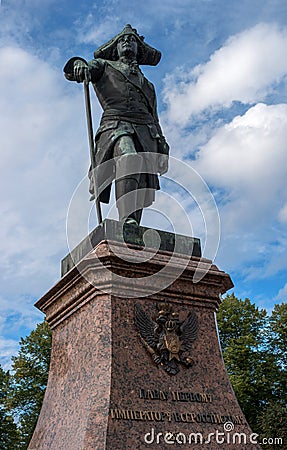 Gatchina, Russia - September 10, 2016: Monument to Russian Emperor Paul I. Editorial Stock Photo