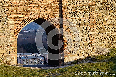 Gate of ancient Gori fortress ,Georgia,Caucasus,Eurasia Stock Photo