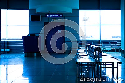 Gate B and empty seats, airport Stock Photo