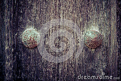 Gate or door, old wood with nails Stock Photo