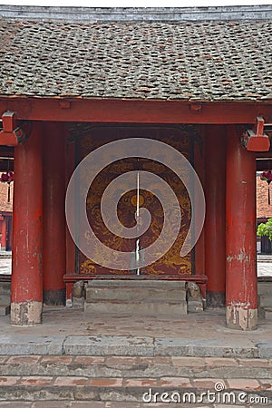 Gate of Great Synthesis in the Temple of Literature Editorial Stock Photo