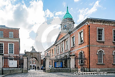 Gate of the historical Dublin Castle Editorial Stock Photo