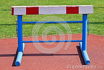 Gate of the hurdling race Stock Photo