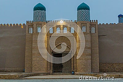 Gate of Kuhna (Kunya) Ark fort in Khiva, Uzbekist Stock Photo