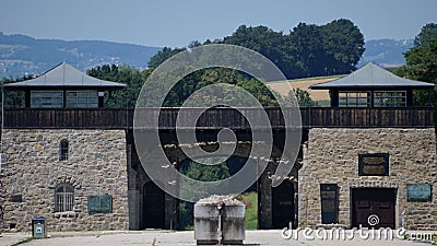 The gate of Mauthausen concentration camp Editorial Stock Photo