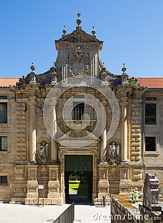 Gate of monastery of San Esteban Stock Photo