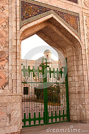 Gate into mosque. Stock Photo