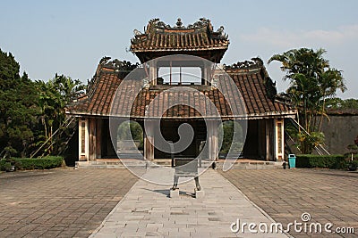 A gate near the tomb of Tu Duc in Hue, Vietnam Stock Photo