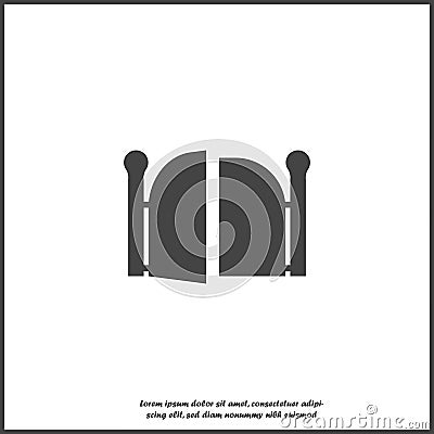 Gate open vector icon on white isolated background. Layers grouped for easy editing illustration. Vector Illustration