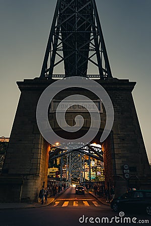 Gate of the Ponte Luiz bridge Editorial Stock Photo