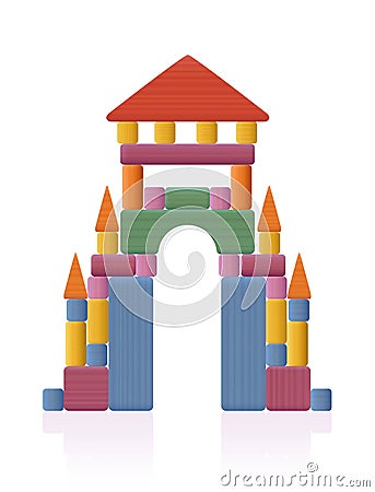 Gate Portal Toy Blocks Passage Thoroughfare Entry Vector Illustration