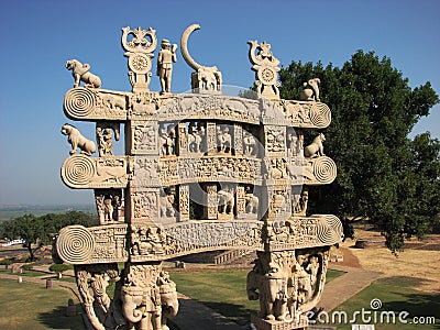 Gate of Sanchi; Ancient Stupa in Madhya Pradesh Stock Photo