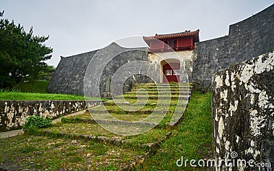 Gate of Shuri Castle and steps Stock Photo