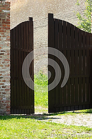 Gate and street view inside Alba Carolia Fortress in Alba Iulia Stock Photo