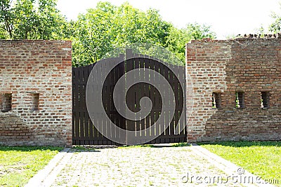 Gate inside Alba Carolia Fortress in Alba Iulia Stock Photo