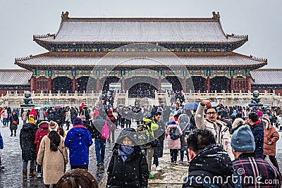 Gate of Supreme Harmony in Forbidden City, Beijing, China Editorial Stock Photo