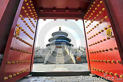 Gate to China: temple of Heaven in China Stock Photo