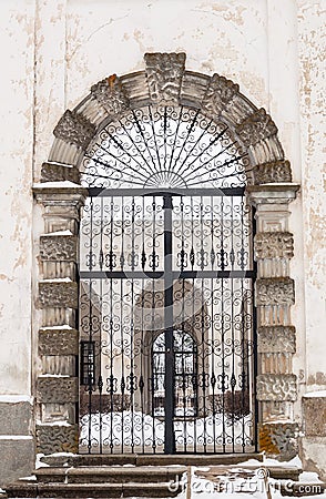 Gate to churchyard Stock Photo