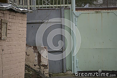 The gate to the enclosed area Stock Photo