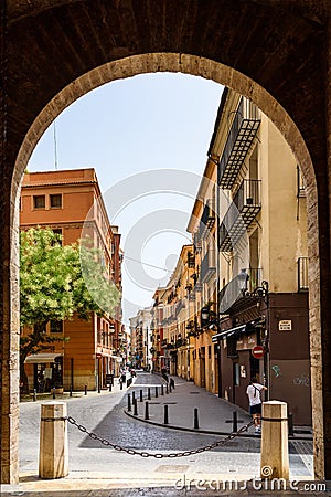 Gate Of Torres de Quart In Valencia Editorial Stock Photo