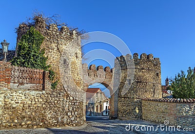 Gate in wall, Signagi, Georgia Stock Photo