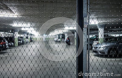 Gated underground parking Stock Photo