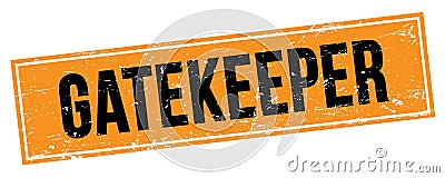 GATEKEEPER text on black orange grungy rectangle stamp Stock Photo