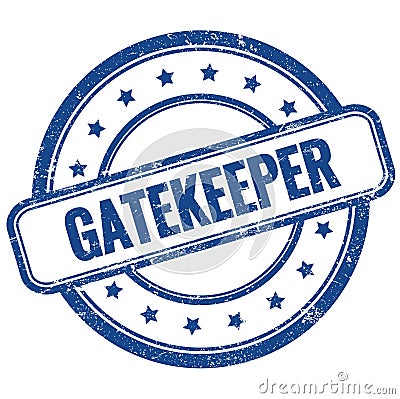 GATEKEEPER text on blue grungy round rubber stamp Stock Photo