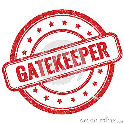 GATEKEEPER text on red grungy round rubber stamp Stock Photo
