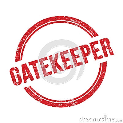 GATEKEEPER text written on red grungy round stamp Stock Photo
