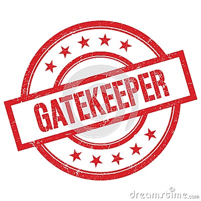 GATEKEEPER text written on red vintage round stamp Stock Photo