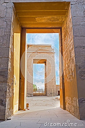 The gates of Khonsu Temple Stock Photo