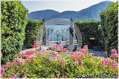 Gates of the villa Carlotta in Tremezzo, lake Como, Italy Stock Photo