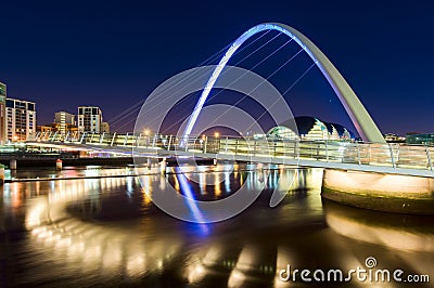 The Gateshead Millennium Bridge in Newcastle upon Tyne, England Editorial Stock Photo