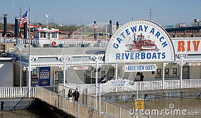 Gateway Arch Riverboat Tours, Downtown St. Louis Missouri Editorial Stock Photo