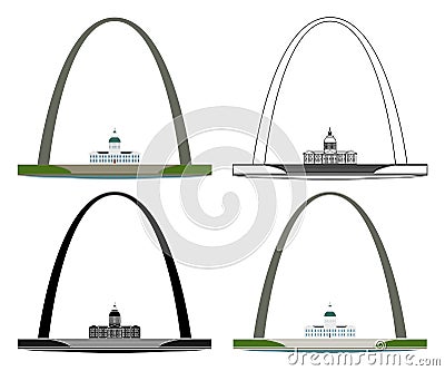 Gateway Arch in St. Louis, USA Vector Illustration