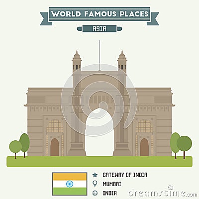 Gateway of India. Mumbai Vector Illustration