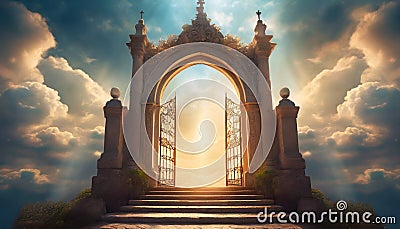 gateway to heaven with sunset Stock Photo