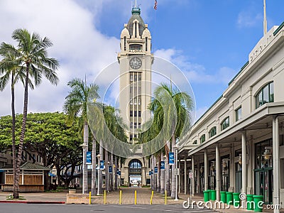 Gateway to Honolulu Harbor, the Aloha Tower Editorial Stock Photo