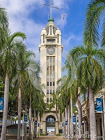 Gateway to Honolulu Harbor, the Aloha Tower Editorial Stock Photo