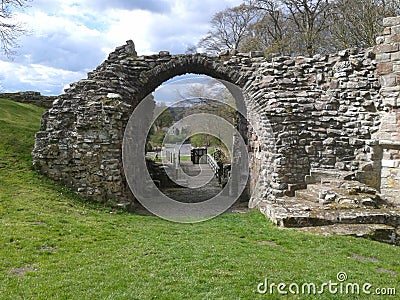 Gateway to Norham castle Stock Photo