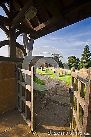Gateway to a traditional English churchyard Stock Photo