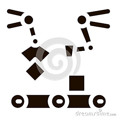 Gathering Conveyer Artificial Vector Sign Icon Vector Illustration