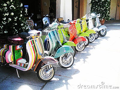 Gathering old vespa piaggio Editorial Stock Photo