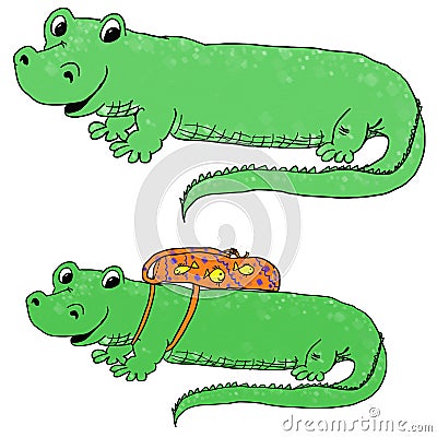 Gator with a backpack Stock Photo