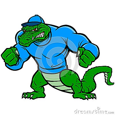 Gator Mascot Extreme Vector Illustration